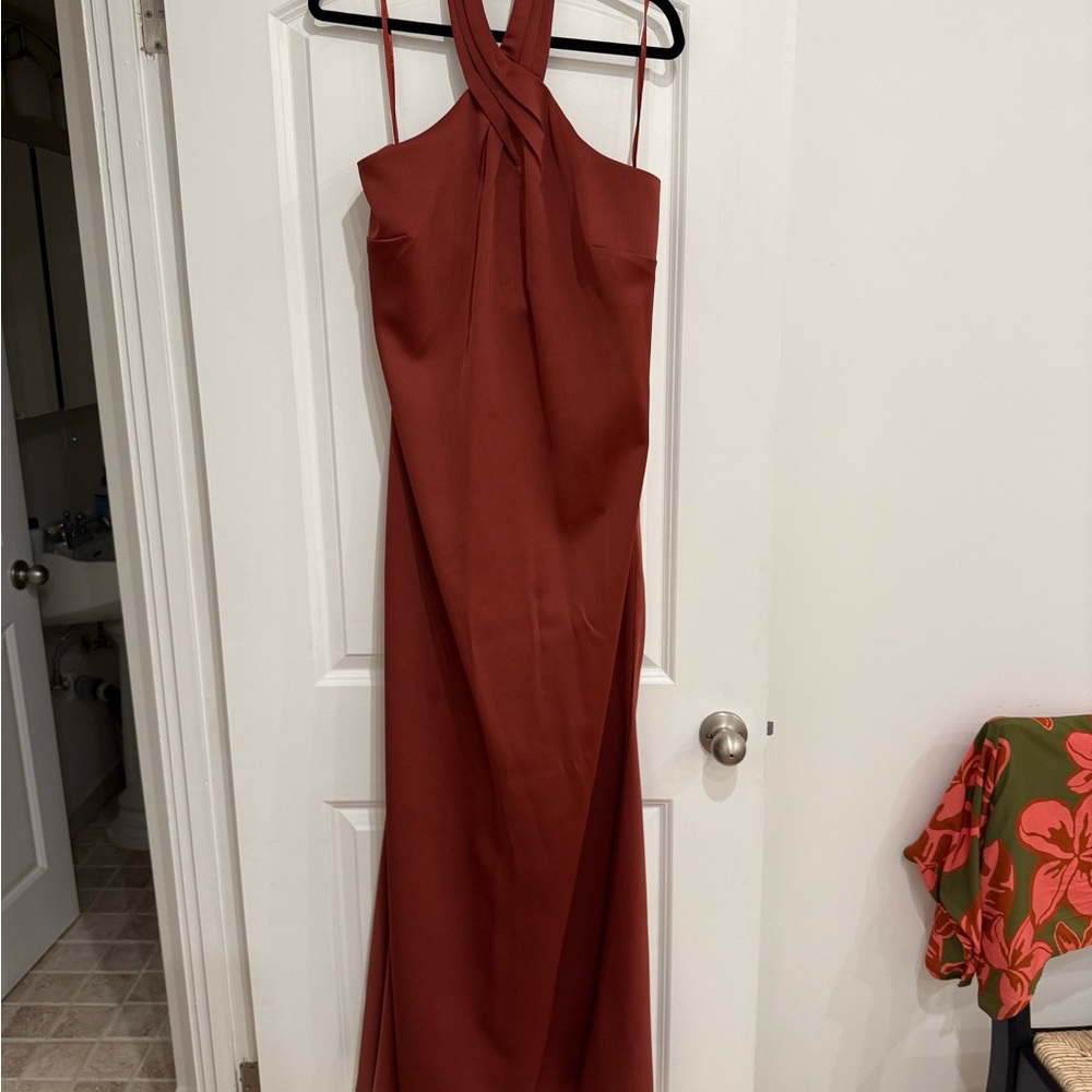 BHLDN Terracotta Halter Maxi Dress